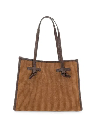 Marcella Club Marcella Ribbed Shoulder Bag In Brown