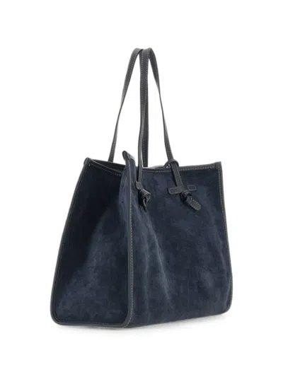 Marcella Club Marcella Suede Shoulder Bag In Blue