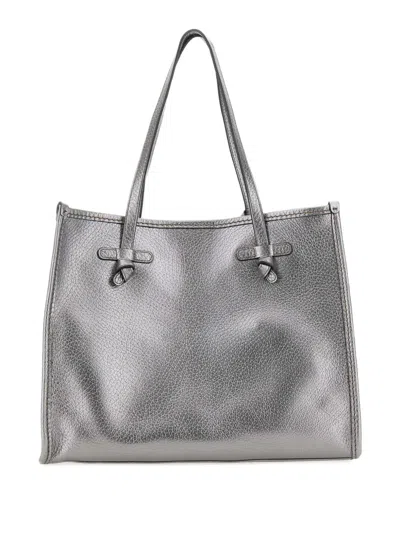 Marcella Club Metallic-finish Leather Tote Bag
