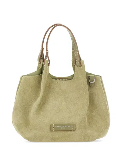 Marcella Club Mini Due Suede Shoulder Bag In Green