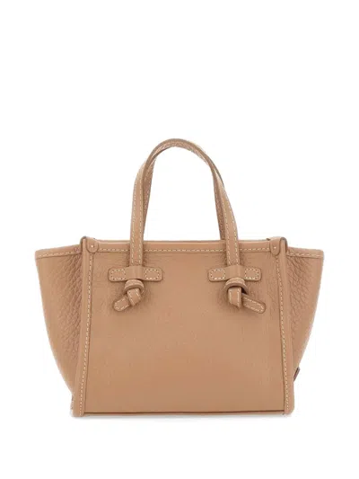 Marcella Club Mini Miss Marcella Grained-leather Tote Bag In Brown