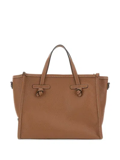 Marcella Club Miss Marcella 32 Grain Leather Tote Bag In Brown