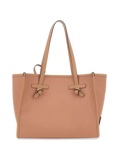 Marcella Club Miss Marcella 32 Tie-detailing Canvas Shoulder Bag In Pink