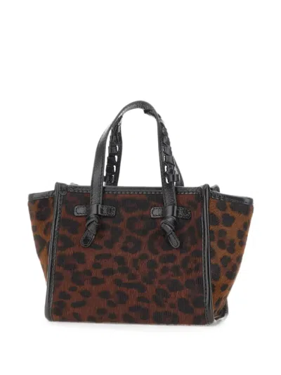 Marcella Club Miss Marcella Animal-print Leather Shoulder Bag In Brown