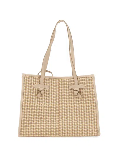 Marcella Club Miss Marcella Houndstooth Tote Bag In Neutral