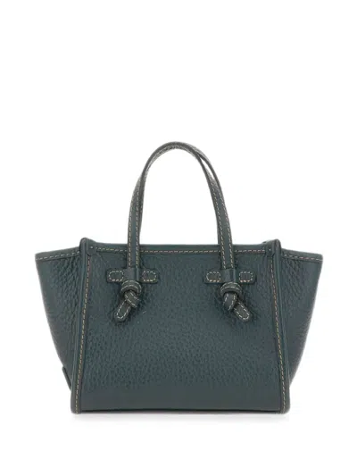 Marcella Club Small Miss Marcella Grained Leather Tote Bag In Blue