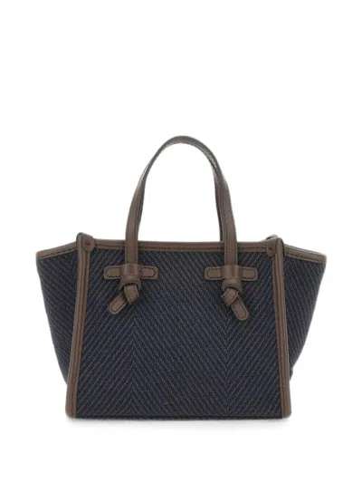 Marcella Club Small Miss Marcella Herringbone Tote Bag In Purple