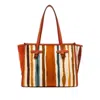 Marcella Coral-printed Cotton Handbag With Leather Accents In Multi