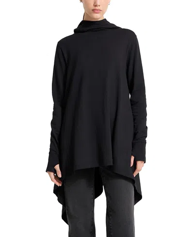 Marcella Daria Hooded Tunic In Black