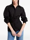 Marcella Ellory Ruched Sleeve Woven Shirt In Black