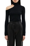 MARCELLA EVAN CUTOUT TURTLENECK TOP