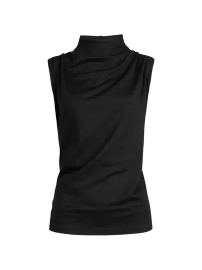 Marcella Finch Draped Sleeveless Top In Black