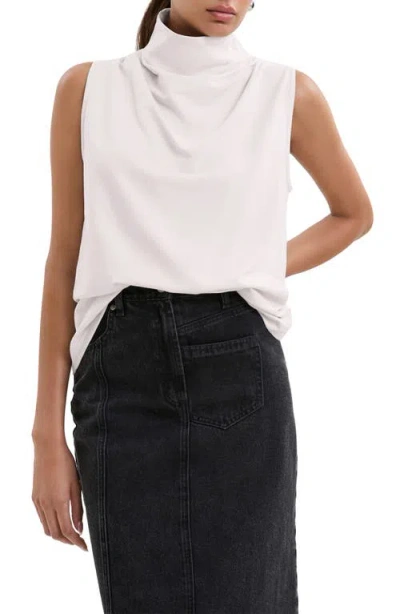 Marcella Finch French Terry Funnel Neck Top In Orange