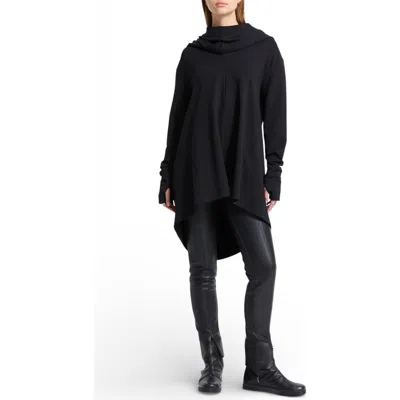 Marcella Firenze High-low Hoodie In Black