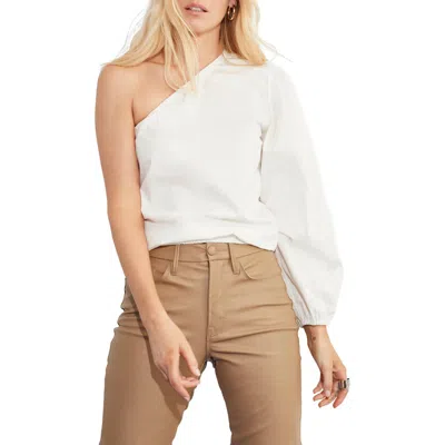Marcella Garfield One-shoulder Cotton Poplin Top In Gray