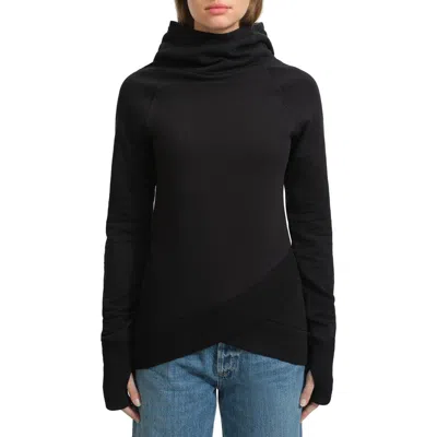 Marcella Geneva Funnel Neck Sweatshirt In Black
