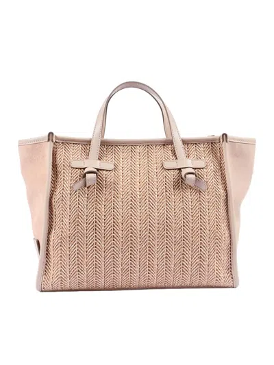 Marcella Gianni Chiarini Borsa Pelle E Tessuto In Pink