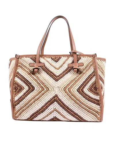 Marcella Gianni Chiarini Borsa Tessuto E Pelle In Brown