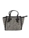 Marcella Gianni Chiarini Leather And Fabric Bag In Black