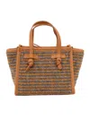 Marcella Gianni Chiarini Leather And Fabric Bag In Brown