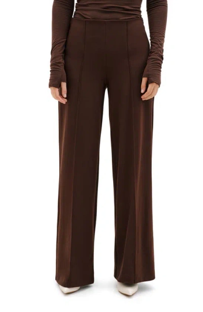 Marcella Gina Ponte Knit Pull-on Trousers In Brown