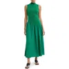 Marcella Hutton Sleeveless Mixed Media Maxi Dress In Grass Green