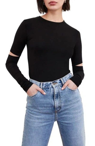 Marcella Indra Cutout Sleeve Top In Black