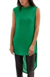 Marcella Ines Drape Sleeveless High-low Tunic Top