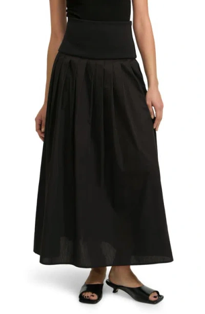 Marcella Kenmare Pleated Maxi Skirt In Black