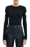 Marcella Kent Cutout Long Sleeve Top In Black
