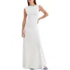 Marcella Laurel Sleeveless Stretch Jersey Gown In White