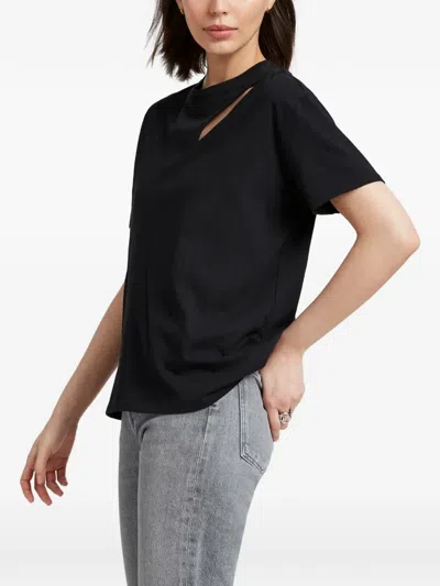 Marcella Leonie 镂空短袖t恤 In Black