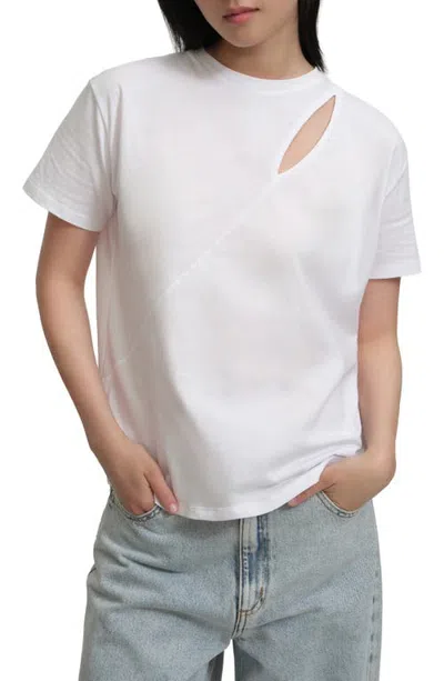 Marcella Leonie Cutout Organic Cotton T-shirt In White