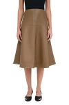 Marcella Lexi Faux Leather A-line Skirt In Taupe