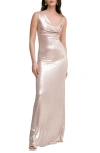 Marcella Liberty Metallic Gown In Stardust