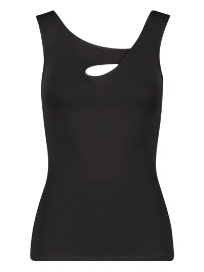 Marcella Lotte 镂空无袖上衣 In Black