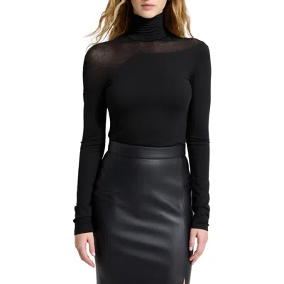 Marcella Luca Turtleneck Knit Top In Black