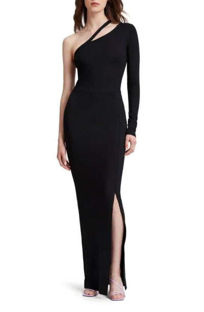 Marcella Lydia One-shoulder Gown In Black
