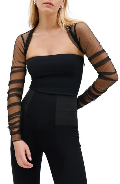 Marcella Madison Sheer Mesh Bolero In Black