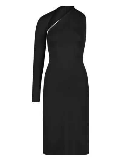 Marcella Manhattan 不对称领迷你连衣裙 In Black