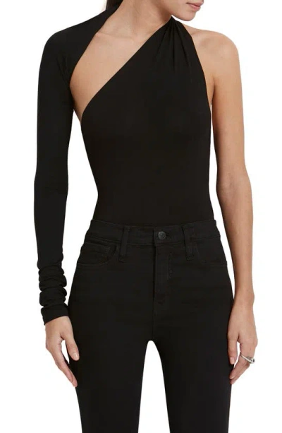 Marcella Manhattan One-shoulder Bodysuit In Black