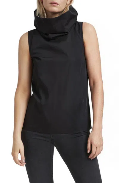 Marcella Marcy Funnel Neck Sleeveless Top In Black