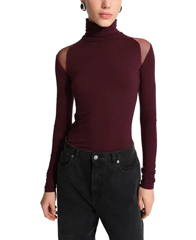 Marcella Maria Turtleneck Top In Burgundy