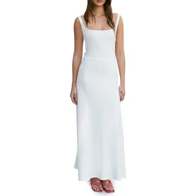 Marcella Marvin Tank Ponté Maxi Dress In White