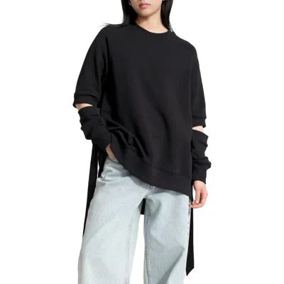 Marcella Mavi Elbow Cutout Sweatshirt In Black