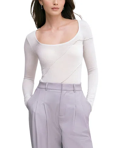 Marcella Melody Sheer Top In White