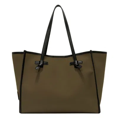 Marcella Militare-corda Leather Bag In Green