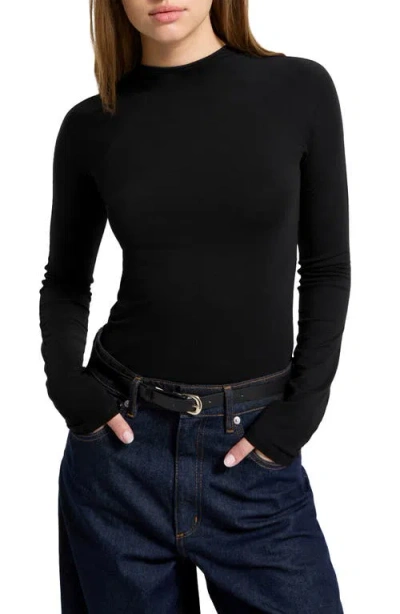 Marcella Minetta Stretch Jersey Top In Black