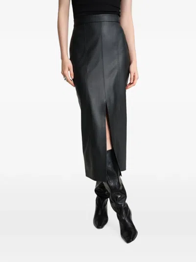 Marcella Nerida Slit-detail Midi Skirt In Black