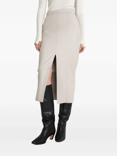Marcella Nerida Slit-detail Pencil Midi Skirt In Neutrals